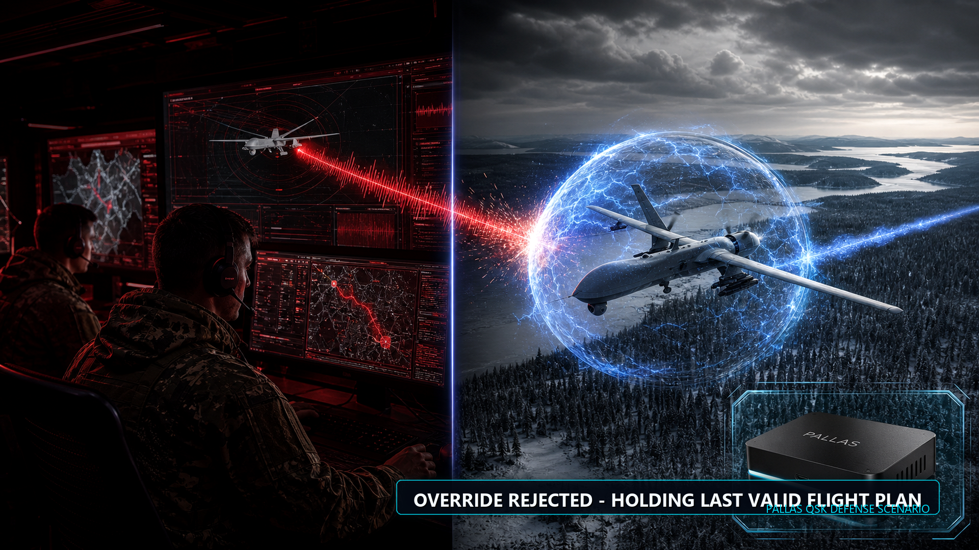 Canadian Armed Forces drone commandeering blocked by PALLAS QSK