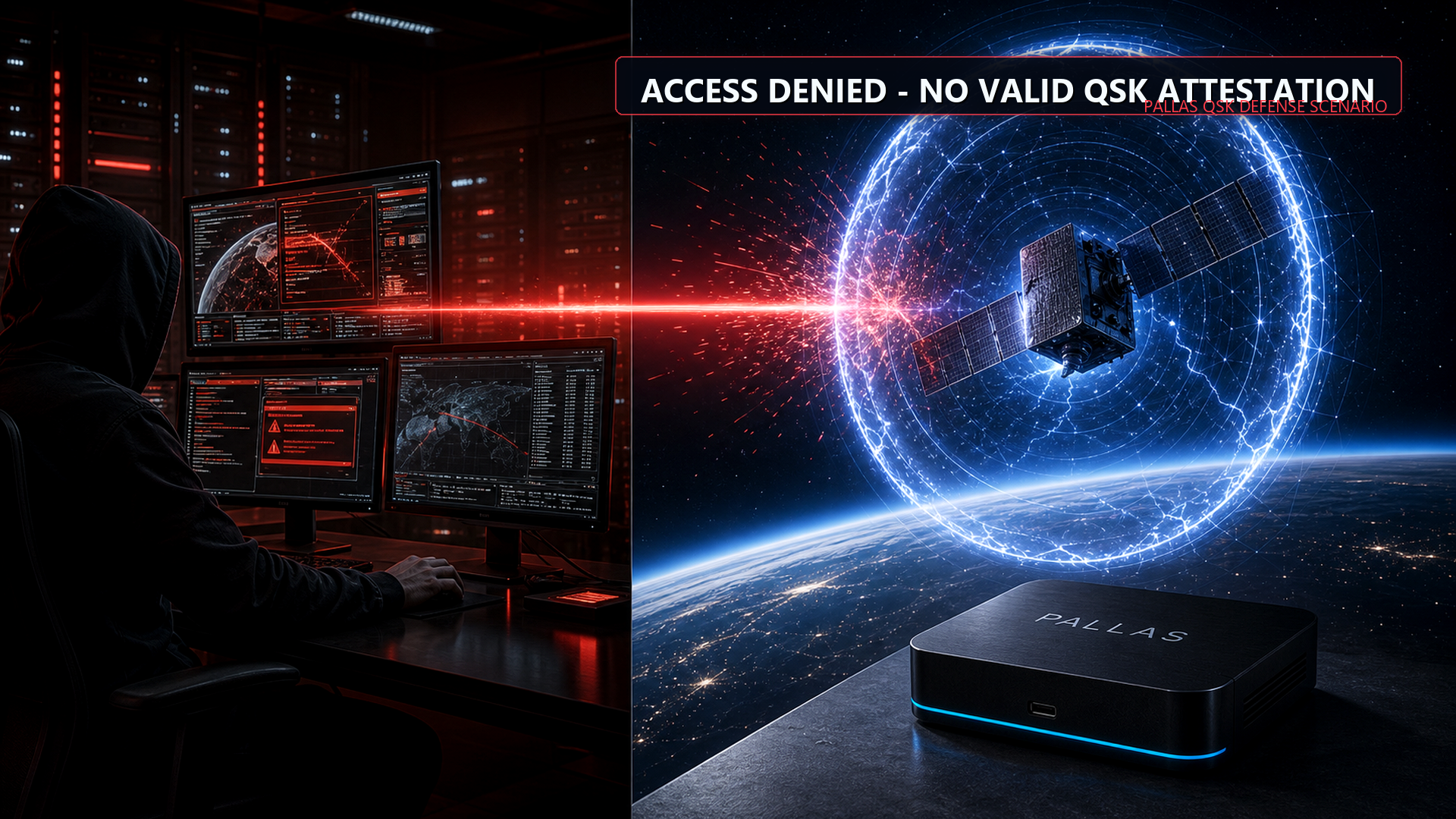 Starlink satellite orbital hijack blocked by PALLAS QSK