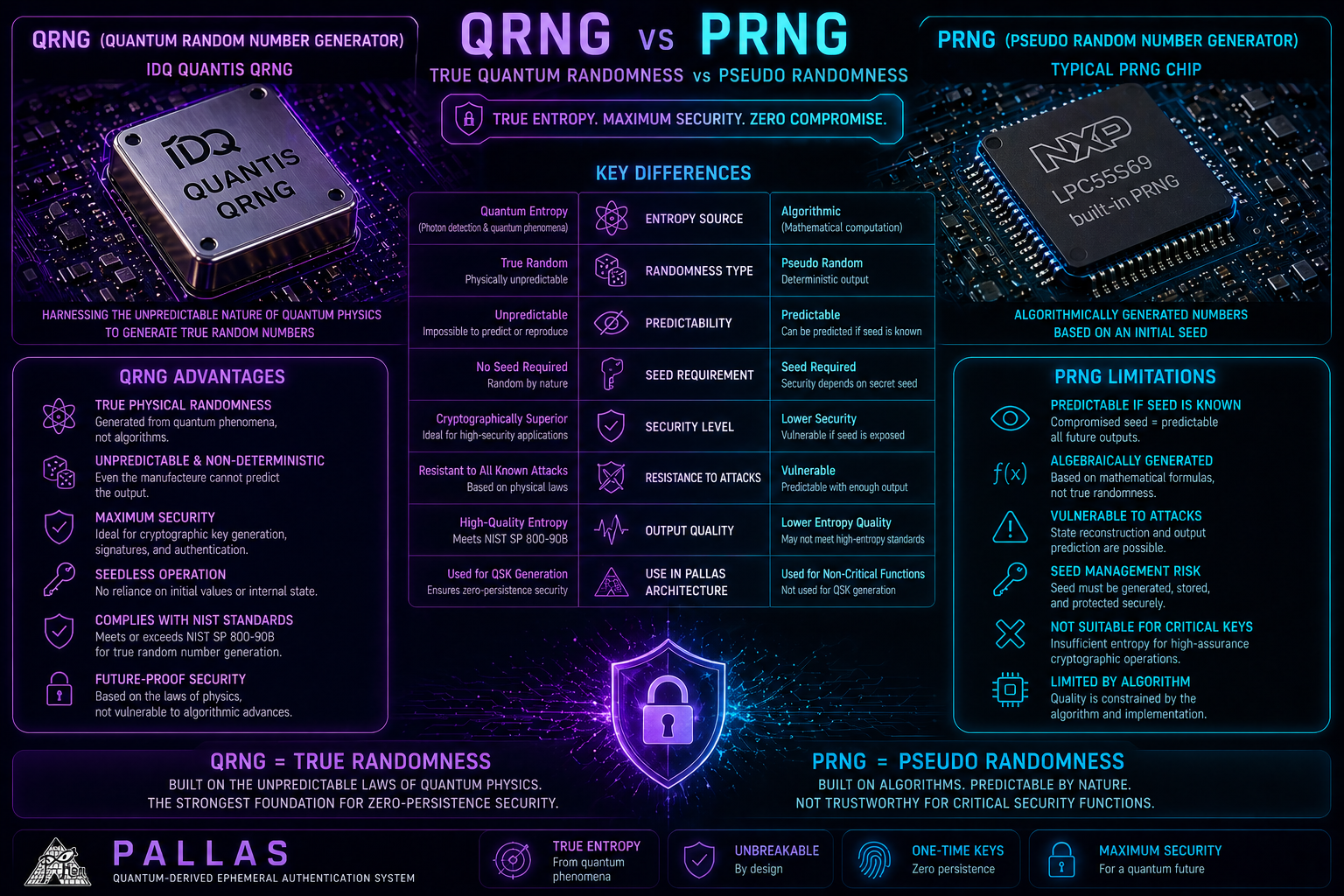 QRNG vs PRNG Technical Comparison